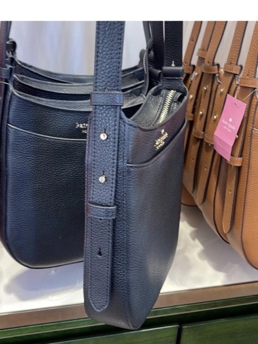 Kate Spade Perry Leather Crossbody Fresh Peach Floral - Picture 4 of 7